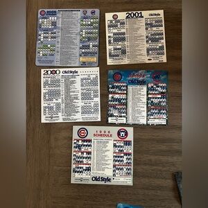 SOLD Chicago Cubs Vintage 5 Promotional Magnet Calendar 1996 1997 2000 2001 2004